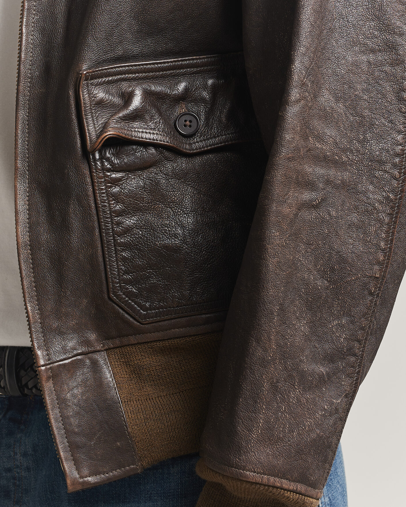 Men | Coats & Jackets | RRL | Pratt Leather Jacket Vintage Brown