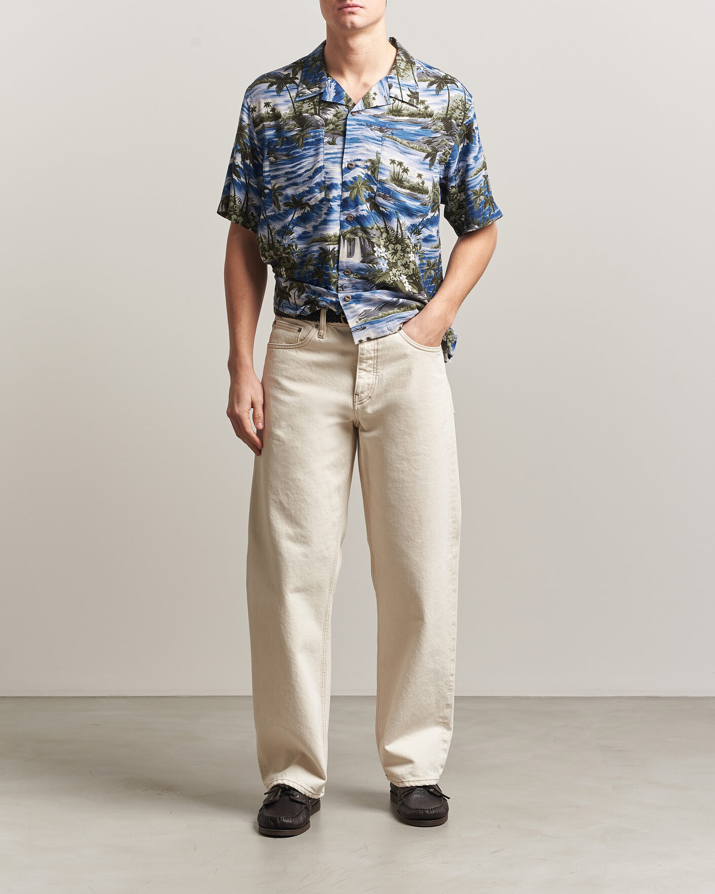 Men | Shirts | RRL | Printed Camp Shirt Blue
