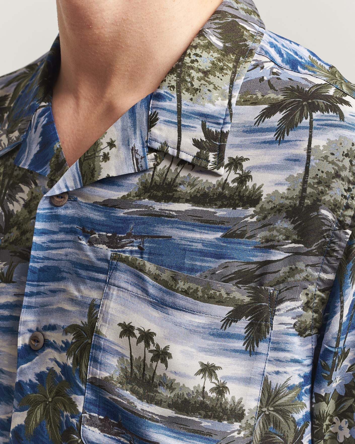 Men | Shirts | RRL | Printed Camp Shirt Blue