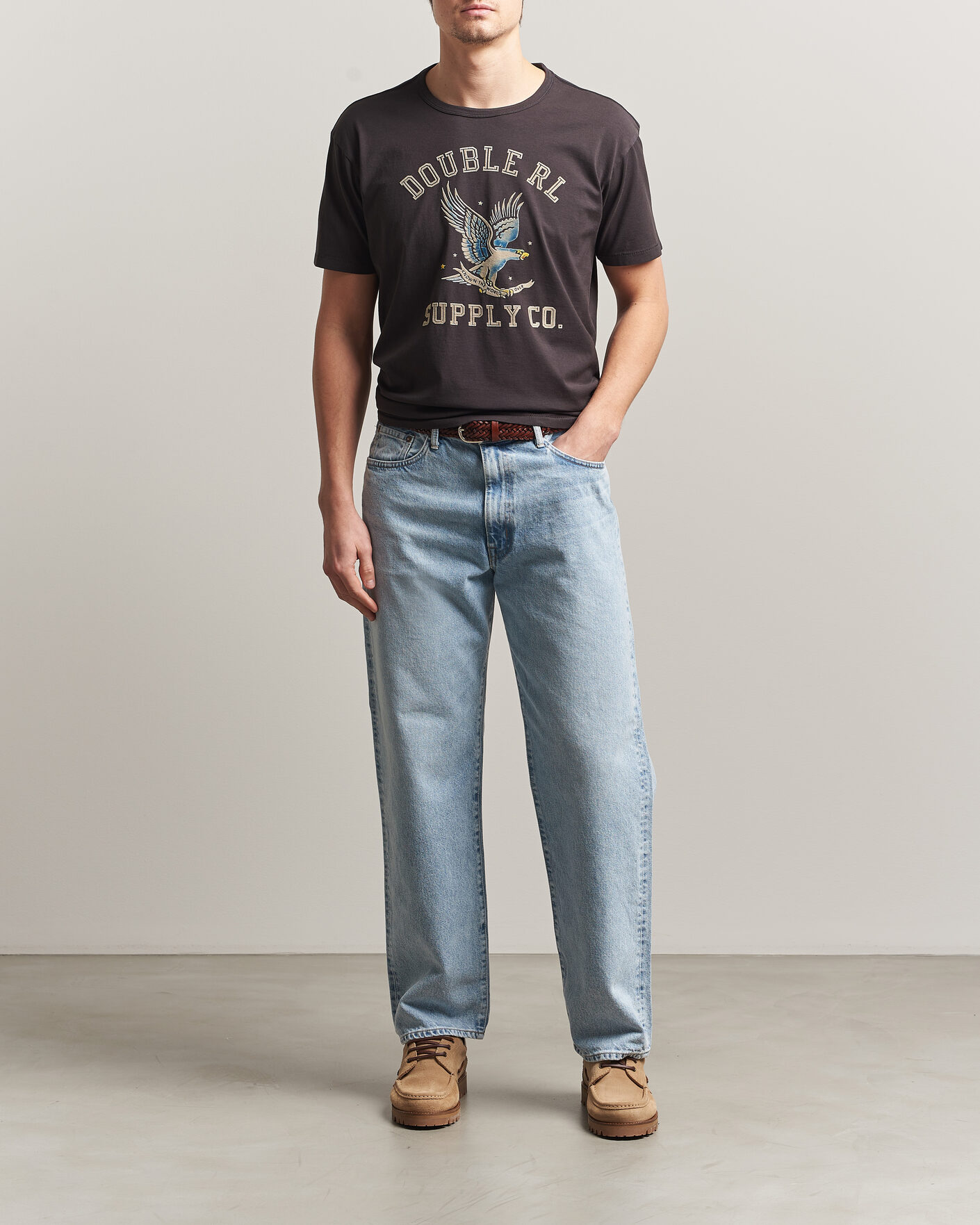 Men | T-Shirts | RRL | Eagle Print Tee Faded Black