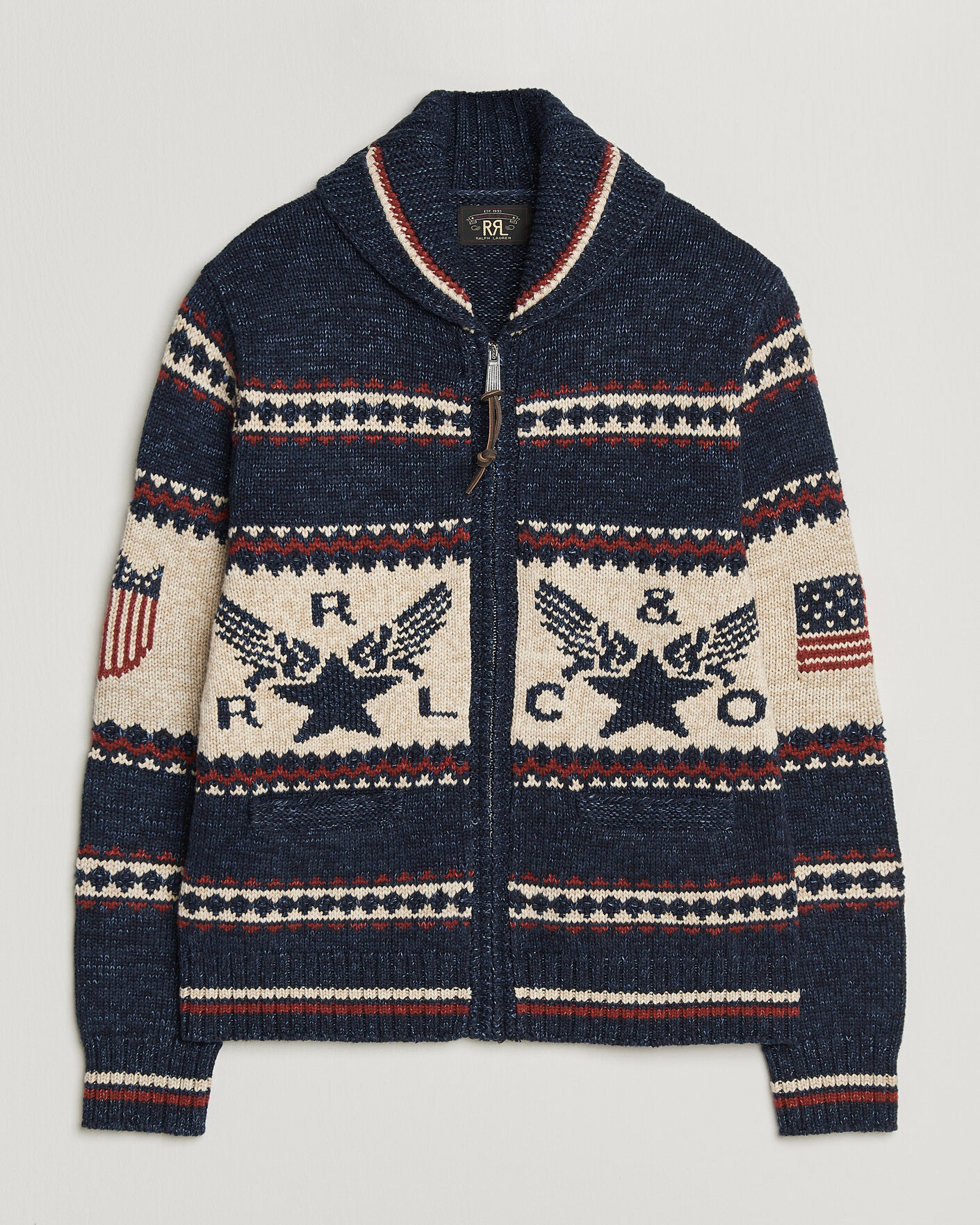 Men | Sweaters & Knitwear | RRL | Jacquard Shawl Cardigan Indigo