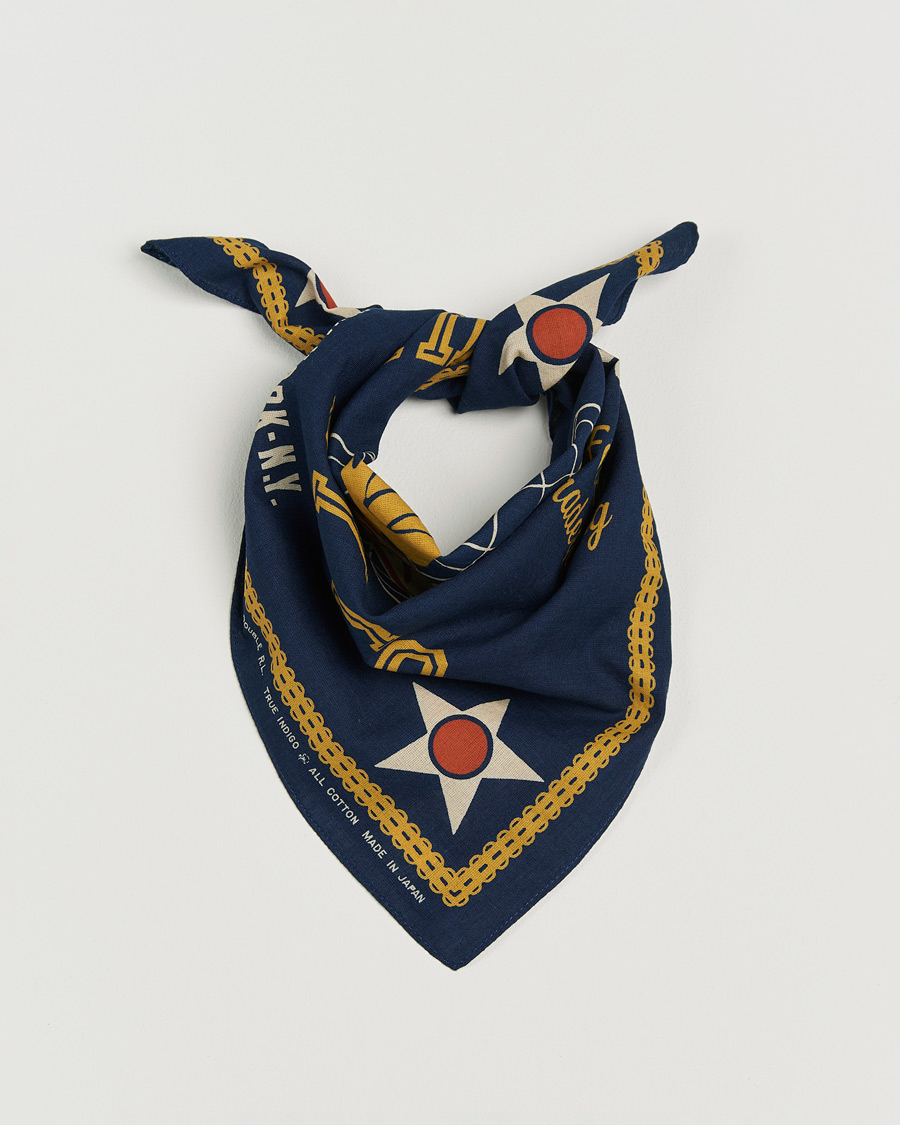 Men | Pocket Squares | RRL | Surplus Bandana Indigo/Gold
