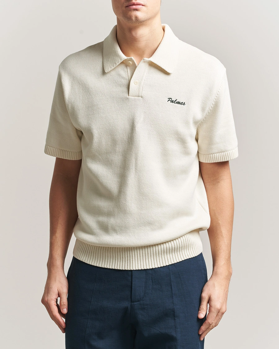 Men | Polo Shirts | Palmes | Cotton Knit Polo Off White