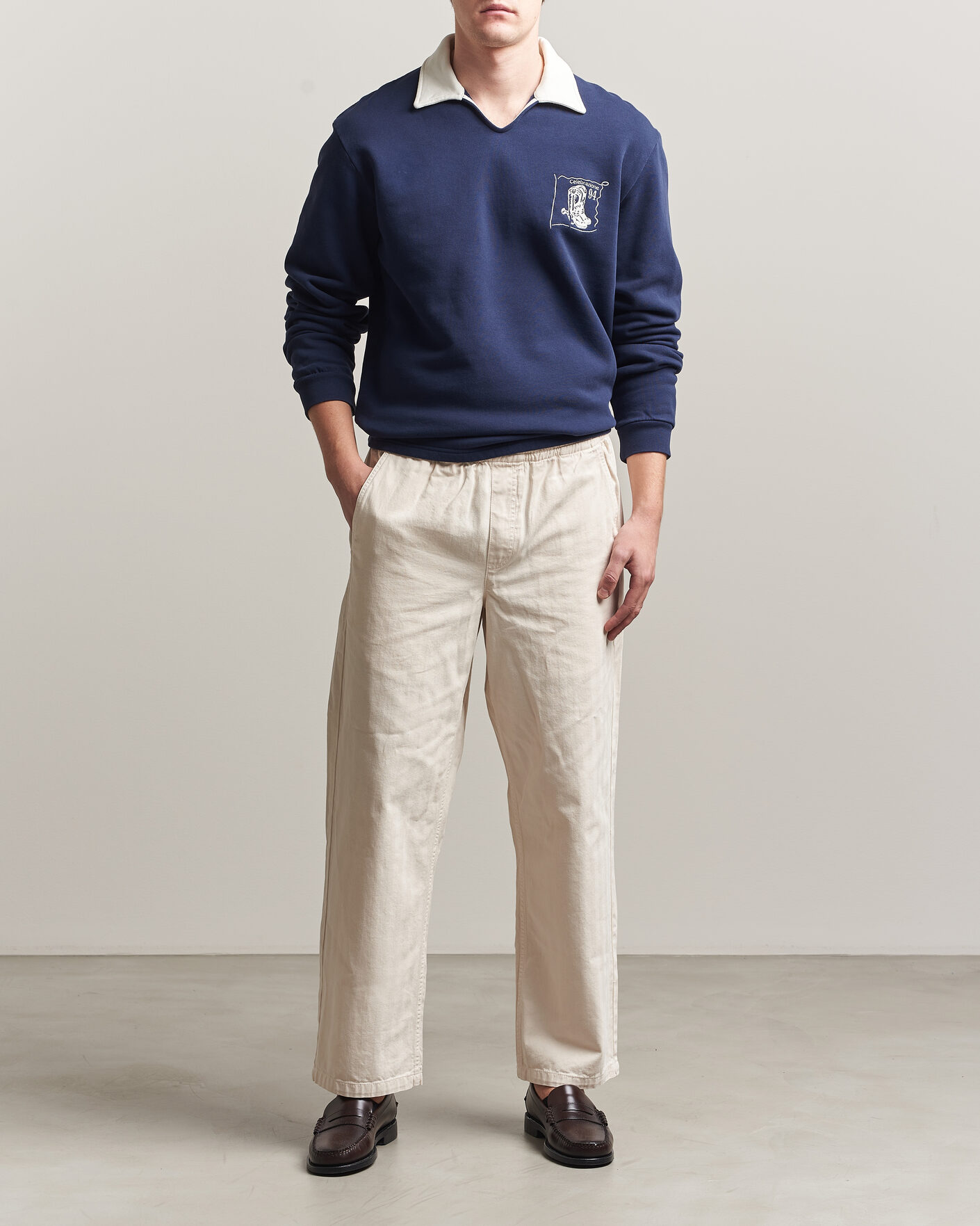 Men | Sweaters & Knitwear | Palmes | Boot Open Rugby Shirt Navy