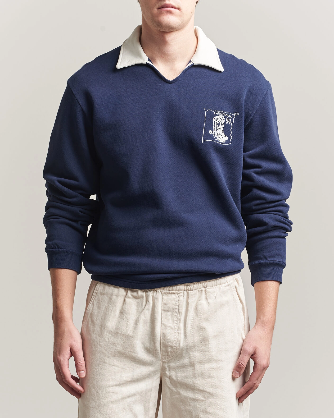 Men | Sweaters & Knitwear | Palmes | Boot Open Rugby Shirt Navy