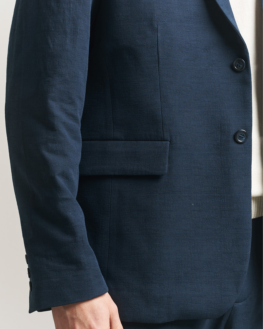 Men | Blazers | Palmes | Single Breasted Cotton Blazer Navy