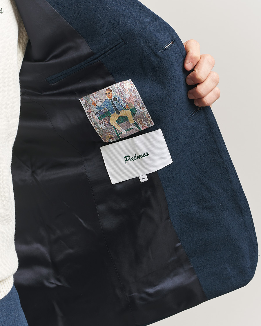 Men | Blazers | Palmes | Single Breasted Cotton Blazer Navy