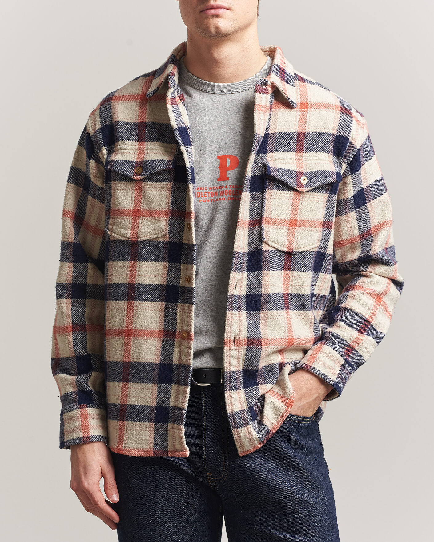 Men | Shirts | Pendleton | Big Pocket Shirt Silver Lining