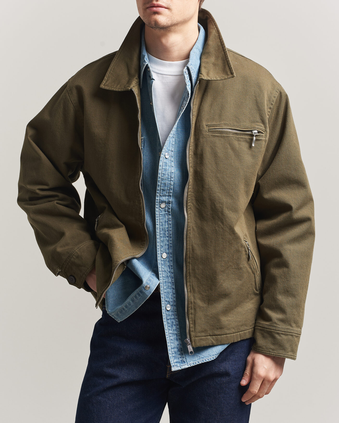 Pendleton Blandet Lined Bomber Jacket Sage at CareOfCarl.com