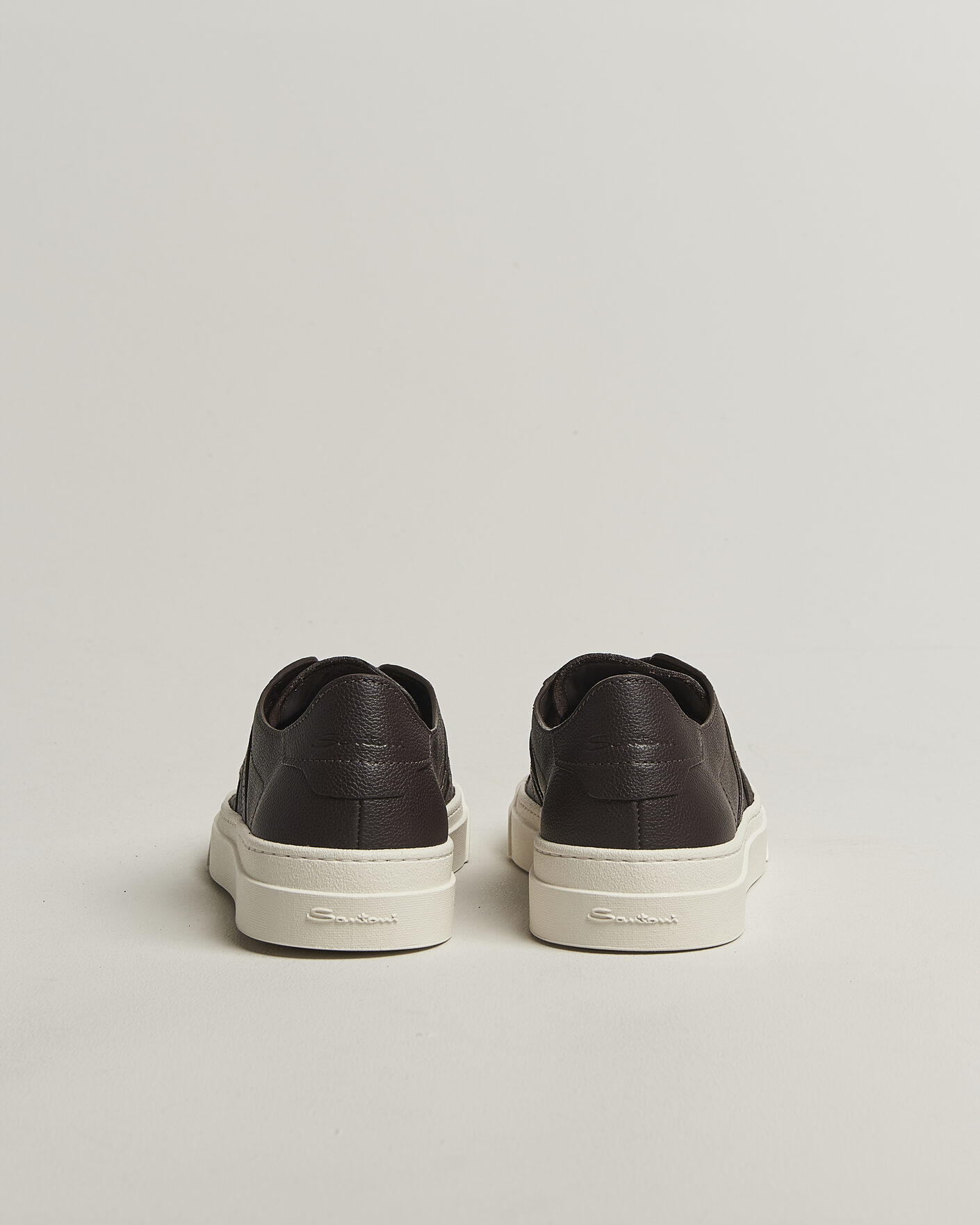 Men | Sneakers | Santoni | Double Buckle Sneakers Dark Brown Calf