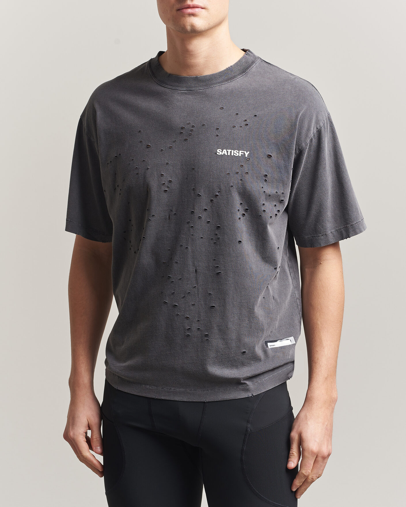 Men | T-Shirts | Satisfy | MothTech Small Logo T-Shirt Aged Black