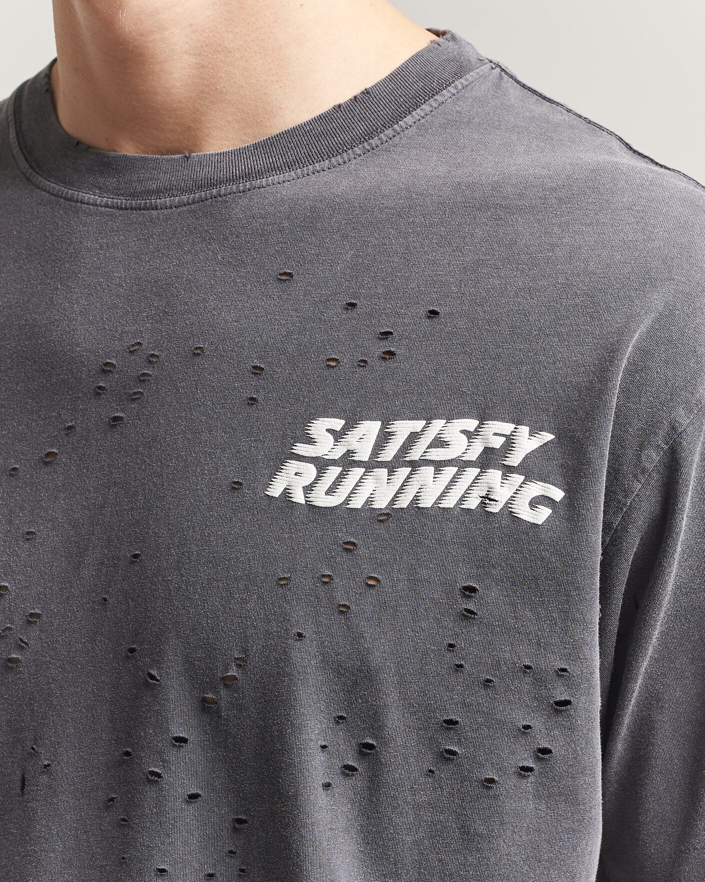 Men | T-Shirts | Satisfy | MothTech Small Logo T-Shirt Aged Black