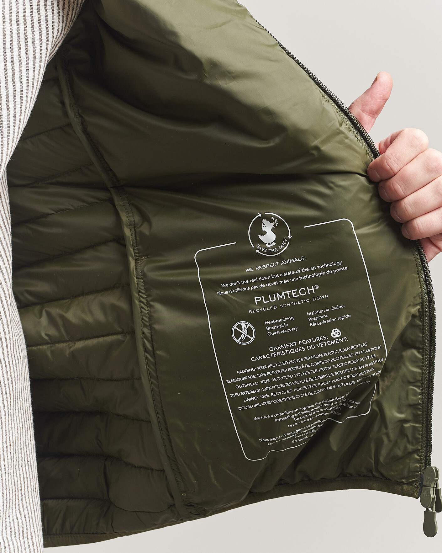 Men | Coats & Jackets | Save The Duck | Cole Lightweight Padded Jacket Snake Green