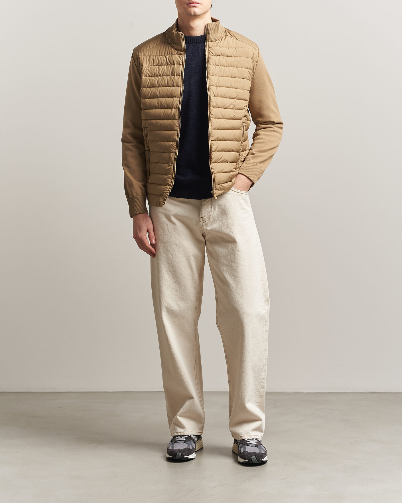 Men | Coats & Jackets | Save The Duck | Sedum Lightweight Padded Hybrid Jacket Khaki Brown