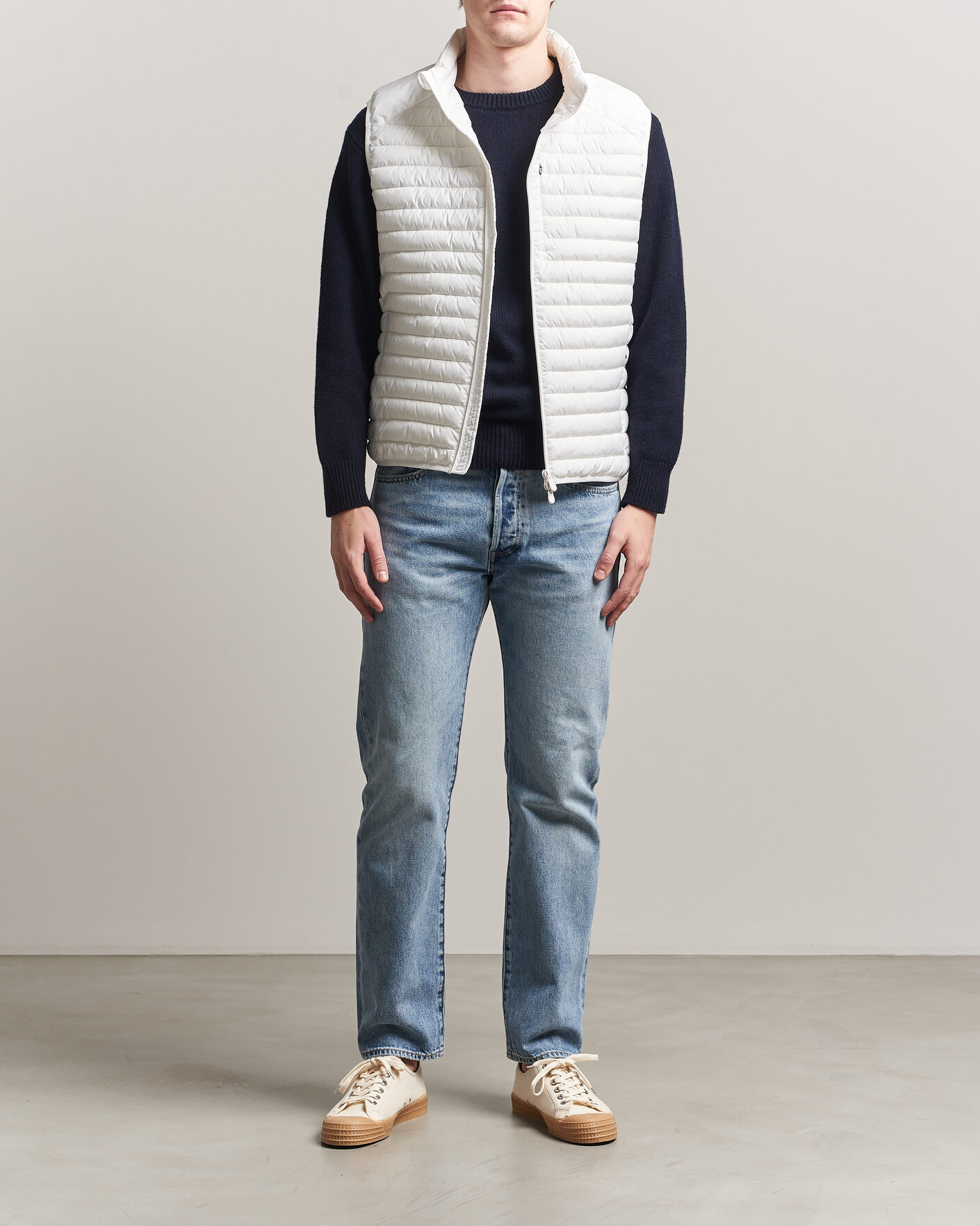 Men | Gilets | Save The Duck | Dave Lightweight Padded Vest Dull White