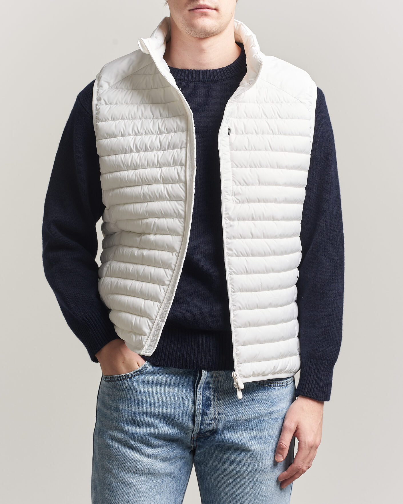 Men | Gilets | Save The Duck | Dave Lightweight Padded Vest Dull White