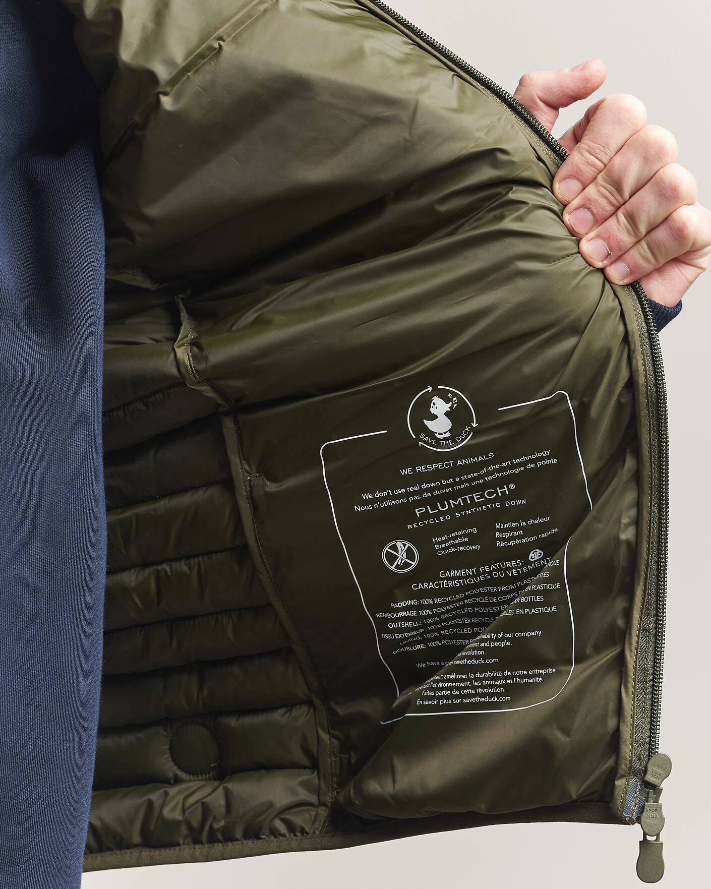 Men | Gilets | Save The Duck | Dave Lightweight Padded Vest Snake Green