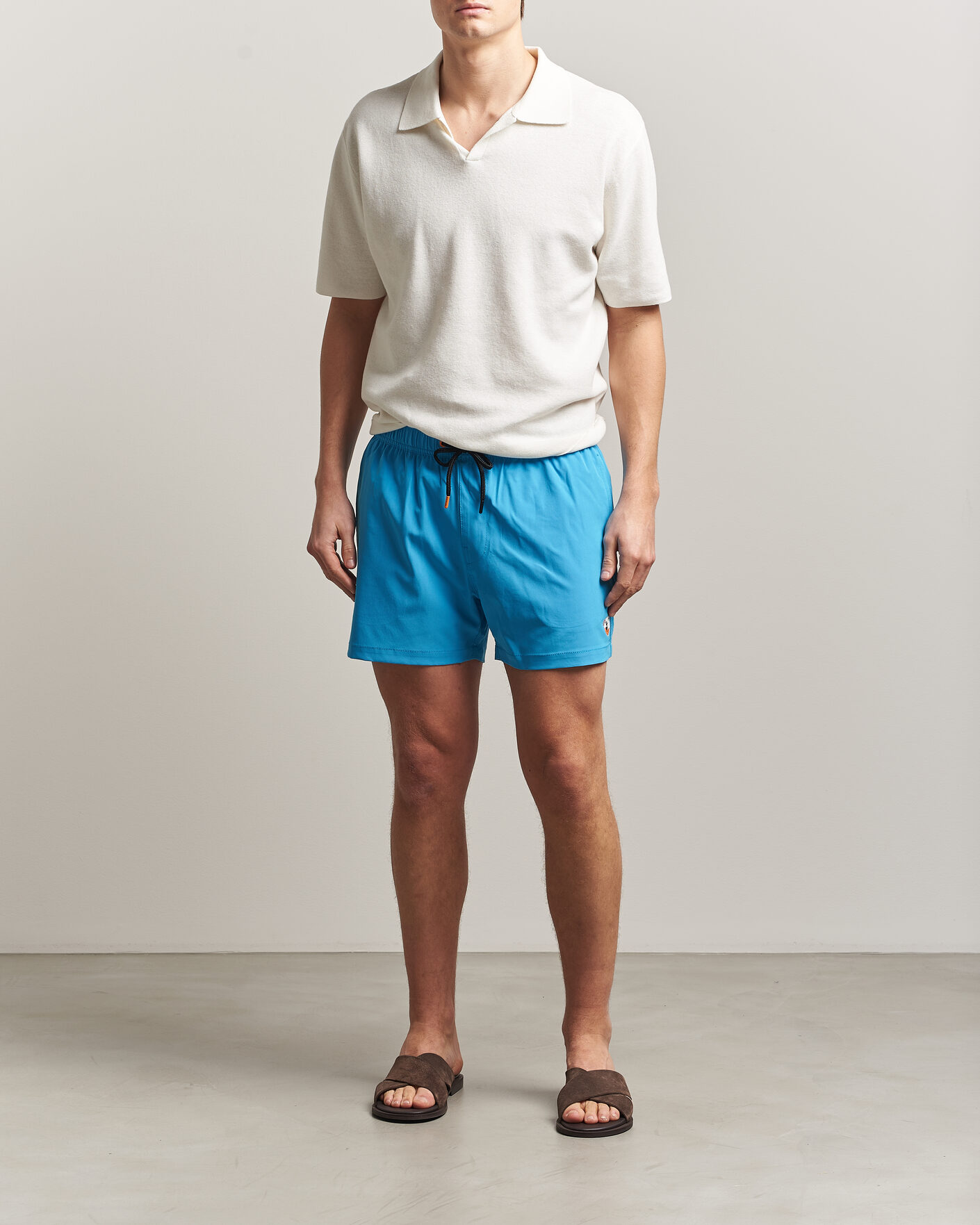 Men | Swimwear | Save The Duck | Plain Drawstring Swimshorts Fluo Blue