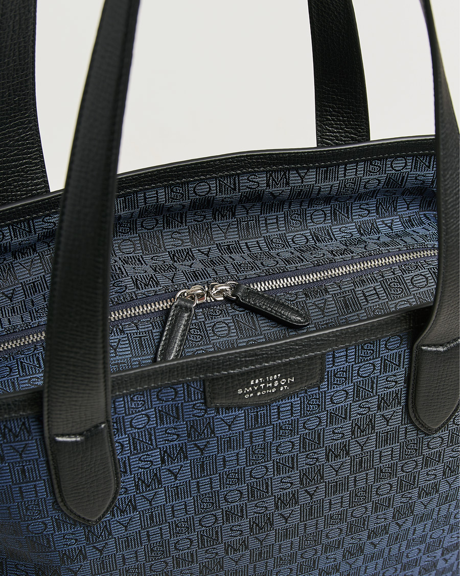 Men | Bags | Smythson | Canvas Stamp Tote Navy