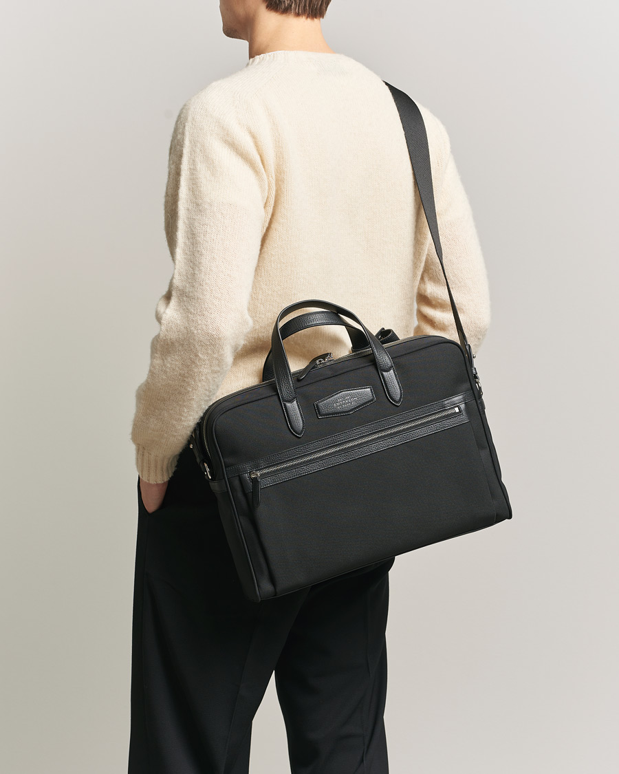 Men | Bags | Smythson | Canvas Norton Briefcase Black