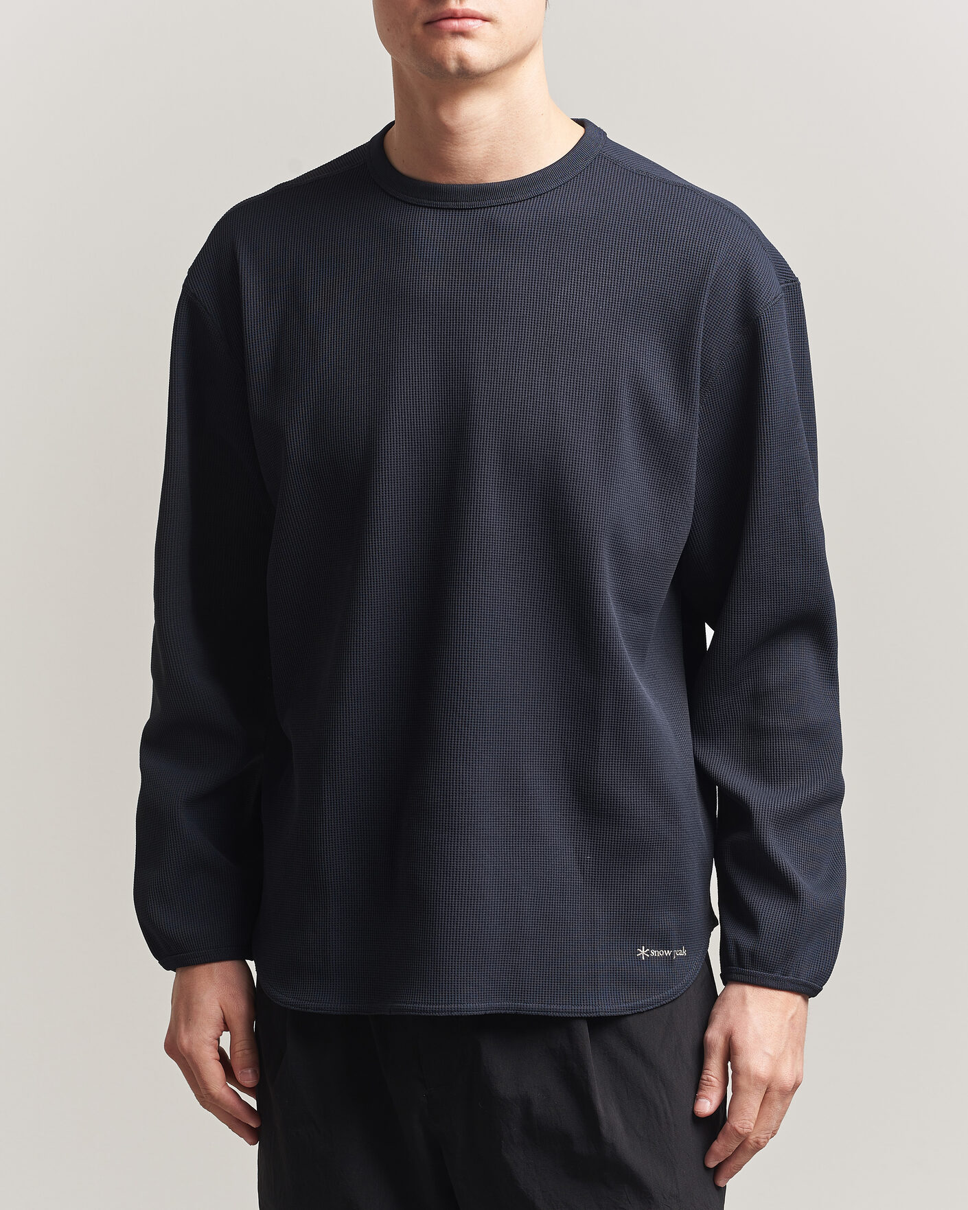 Men | T-Shirts | Snow Peak | Dry Waffle Long Sleeve T-Shirt Dark Navy