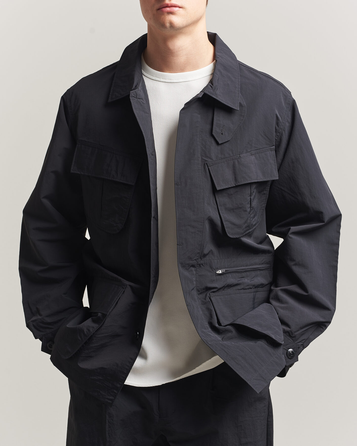 Men | Coats & Jackets | Snow Peak | Nylon Washer Jacket Black