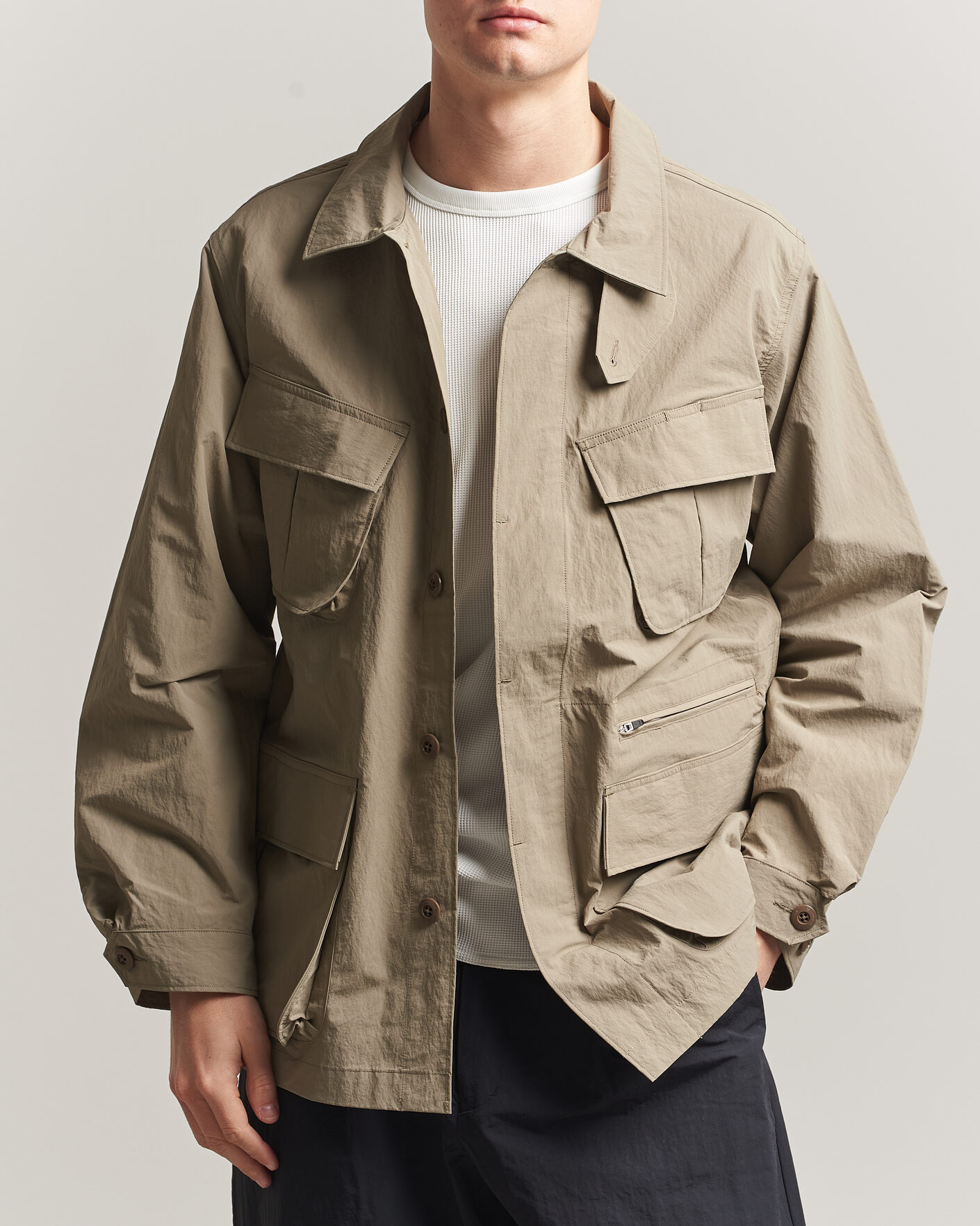 Men | Coats & Jackets | Snow Peak | Nylon Washer Jacket Greige