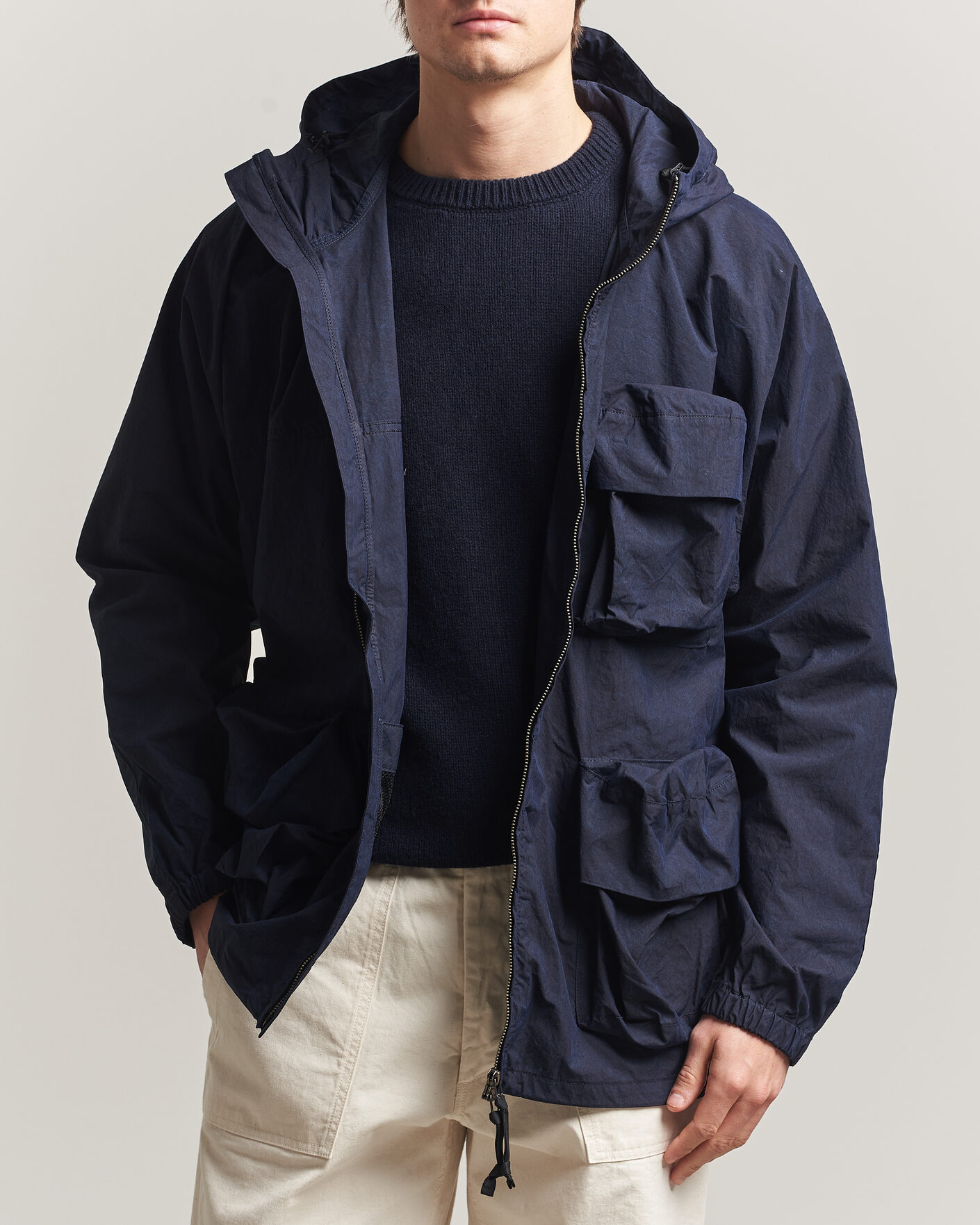 Snow Peak Indigo C/N Parka Navy at CareOfCarl.com