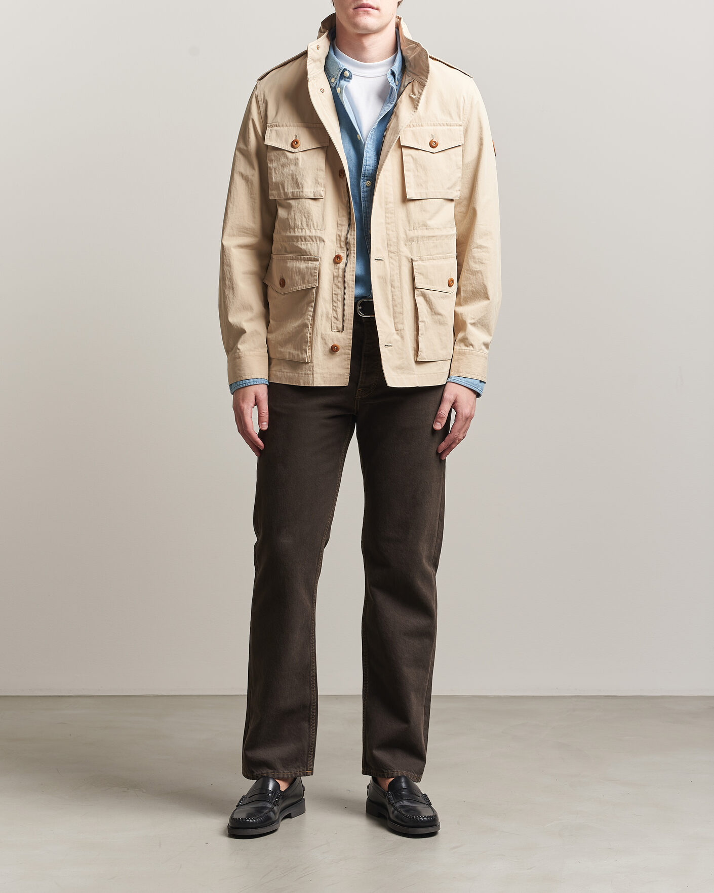 Men | Coats & Jackets | GANT | Cotton Field Jacket Oat Beige
