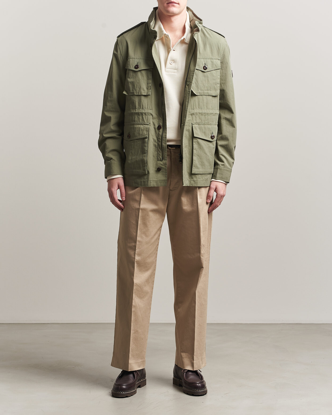 Men | Coats & Jackets | GANT | Cotton Field Jacket Dry Herb Green
