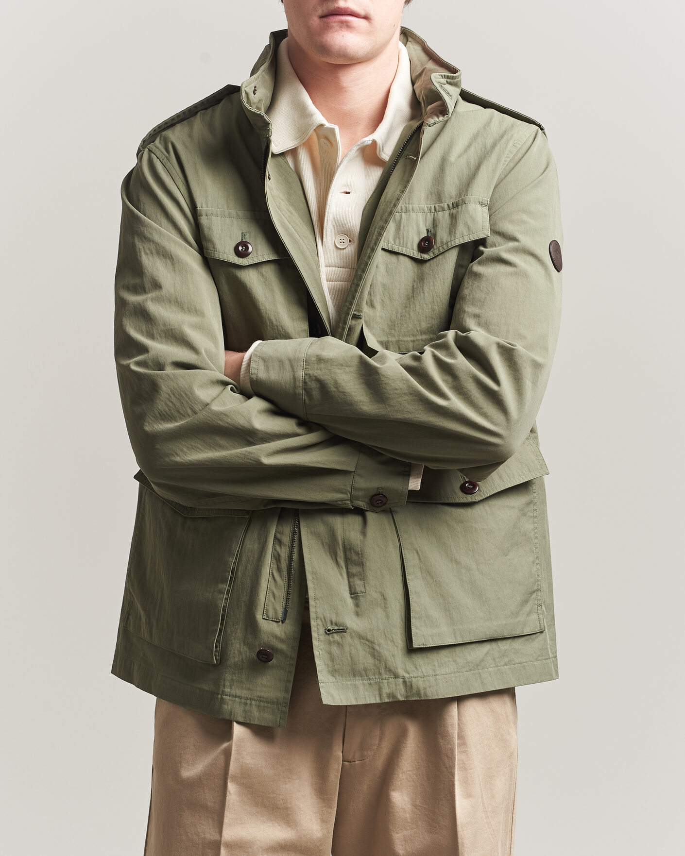 Men | Coats & Jackets | GANT | Cotton Field Jacket Dry Herb Green