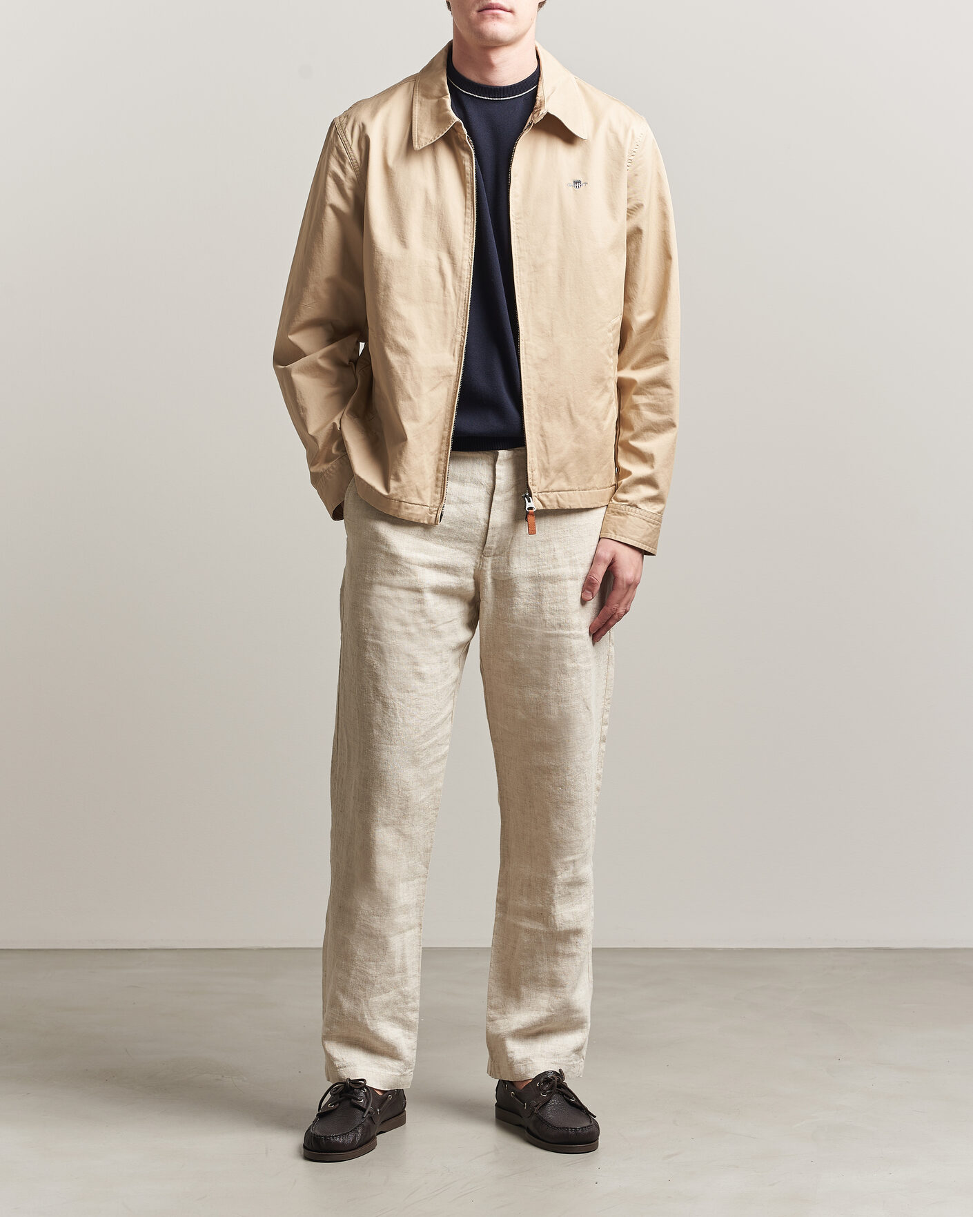 Men | Coats & Jackets | GANT | Cotton Windcheater Jacket Oat Beige