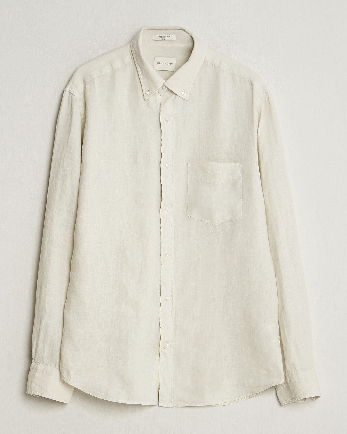 Men | Shirts | Gant | Regular Fit Garment Dyed Linen Shirt Sand