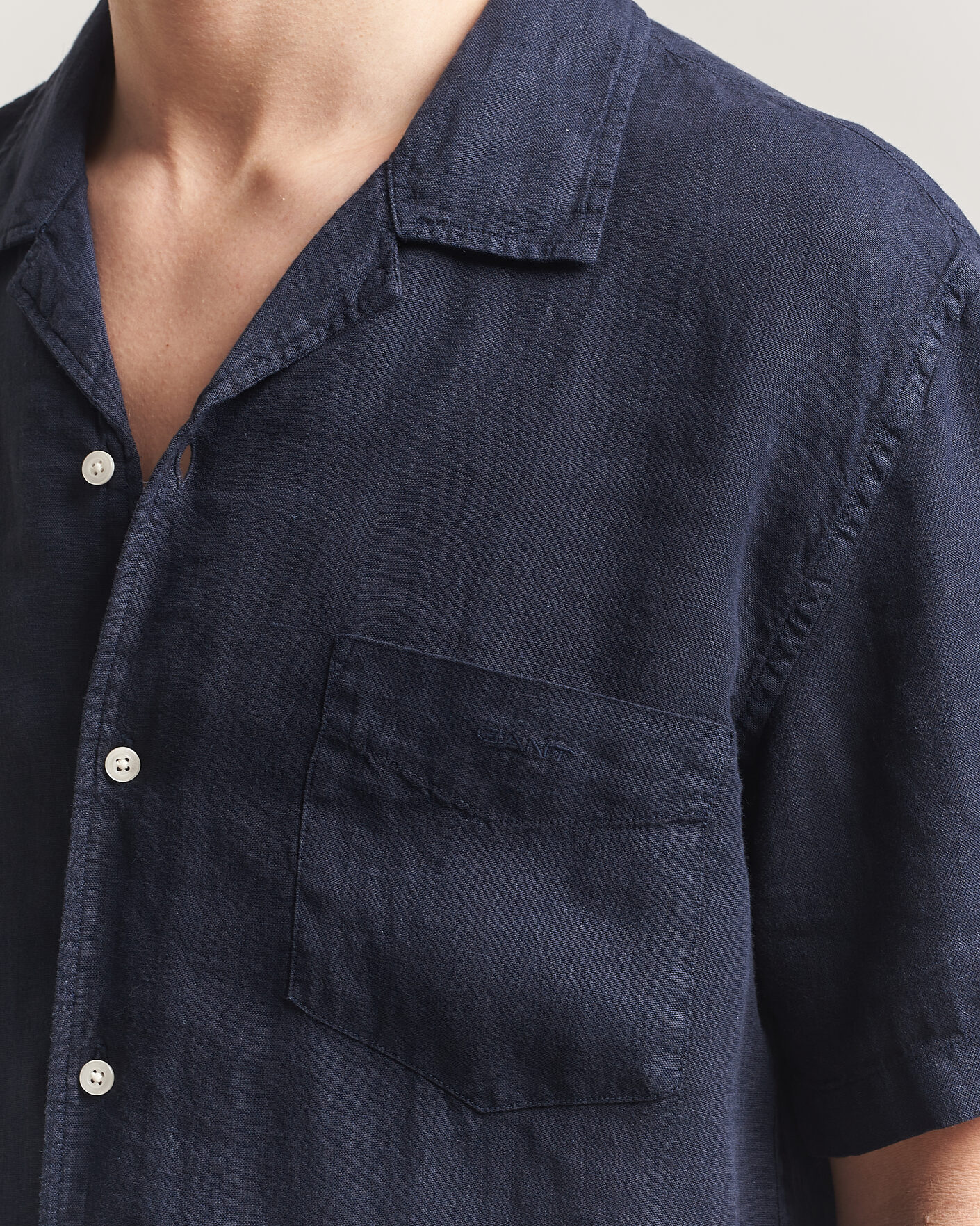 Men | Shirts | Gant | Regular Fit Garment Dyed Camp Shirrt Evening Blue
