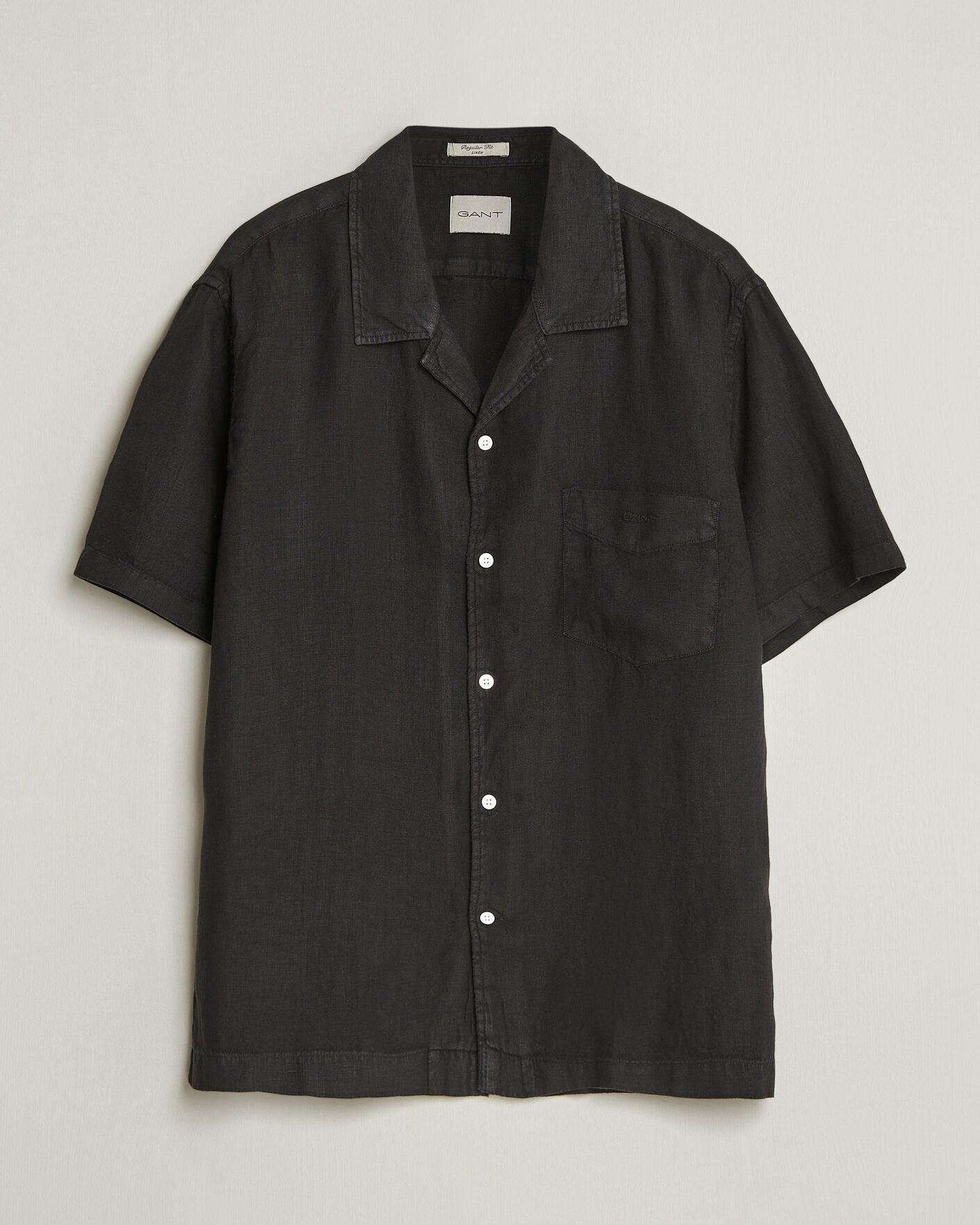 Men | Shirts | Gant | Regular Fit Garment Dyed Resort Shirt Black
