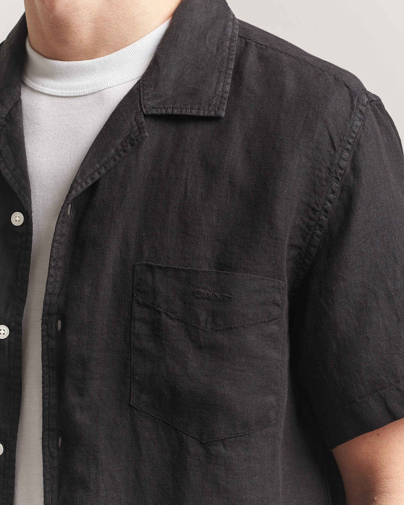 Men | Shirts | Gant | Regular Fit Garment Dyed Camp Shirrt Black
