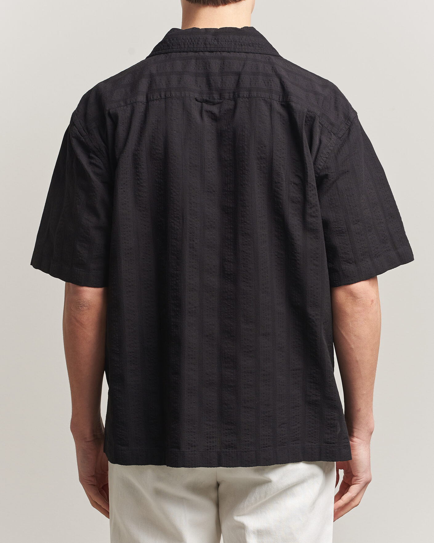 Men | Shirts | Gant | Relaxed Fit Dobby Striped Camp Shirt Black
