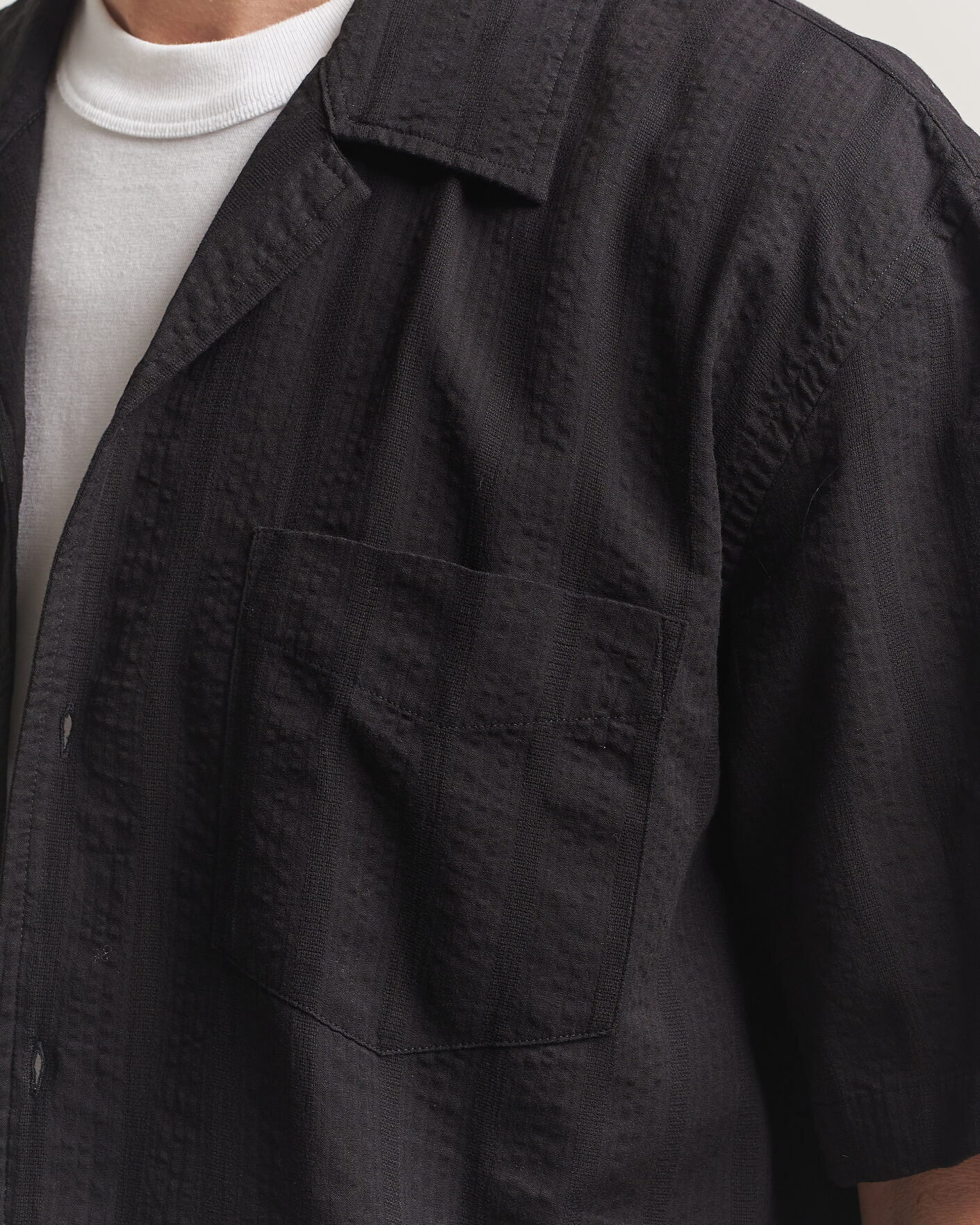 Men | Shirts | Gant | Relaxed Fit Dobby Striped Camp Shirt Black