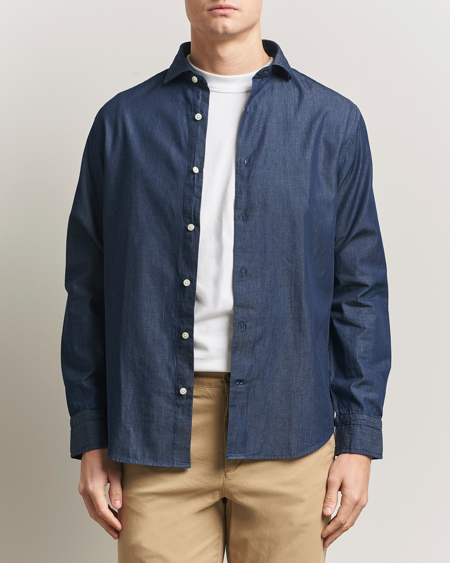 Men | Shirts | Gant | Regular Fit Indigo Twill Shirt Dark Indigo