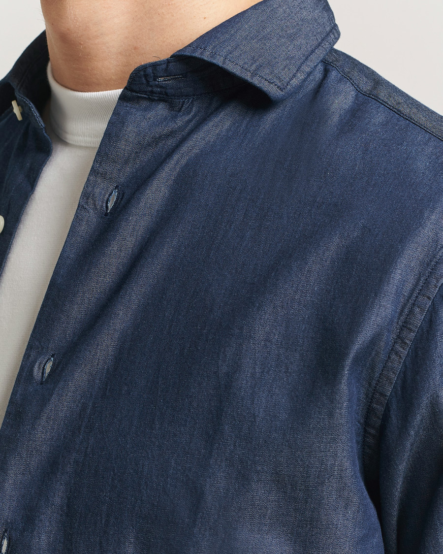 Men | Shirts | GANT | Regular Fit Indigo Twill Shirt Dark Indigo