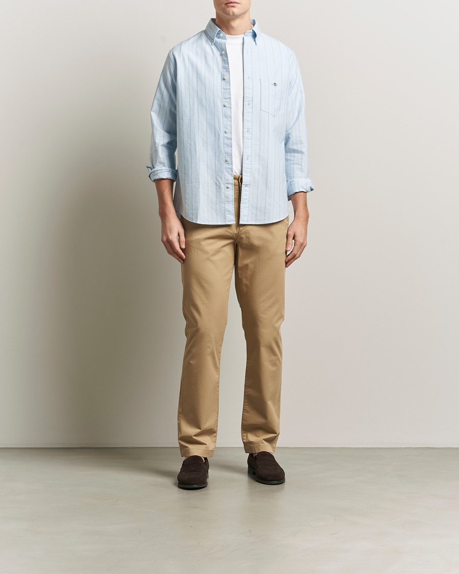 Men | Shirts | Gant | Regluar Fit Clsasic Oxford Striped Shirt Sky Blue