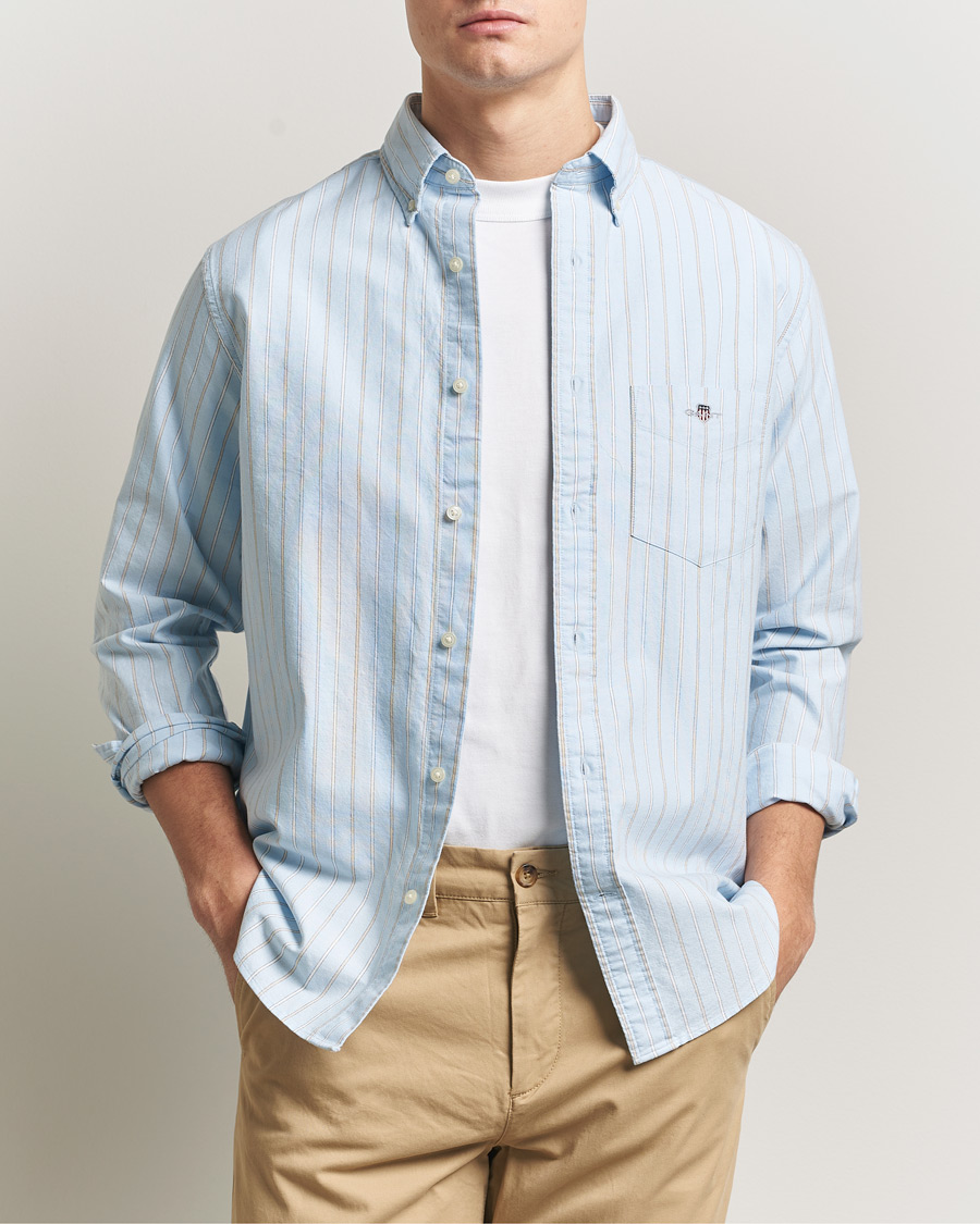 Men | Shirts | Gant | Regluar Fit Clsasic Oxford Striped Shirt Sky Blue