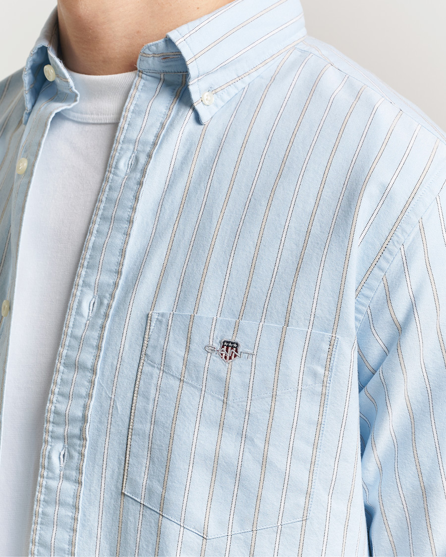 Men | Shirts | GANT | Regluar Fit Clsasic Oxford Striped Shirt Sky Blue