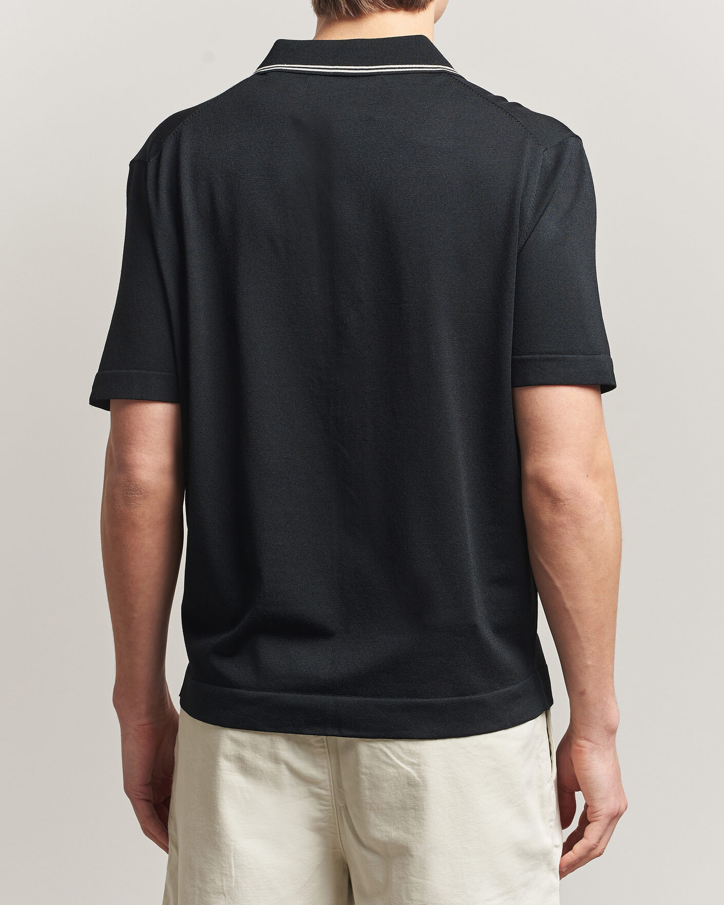 Men | Shirts | Gant | Knitted Resort Collar Shirt Black