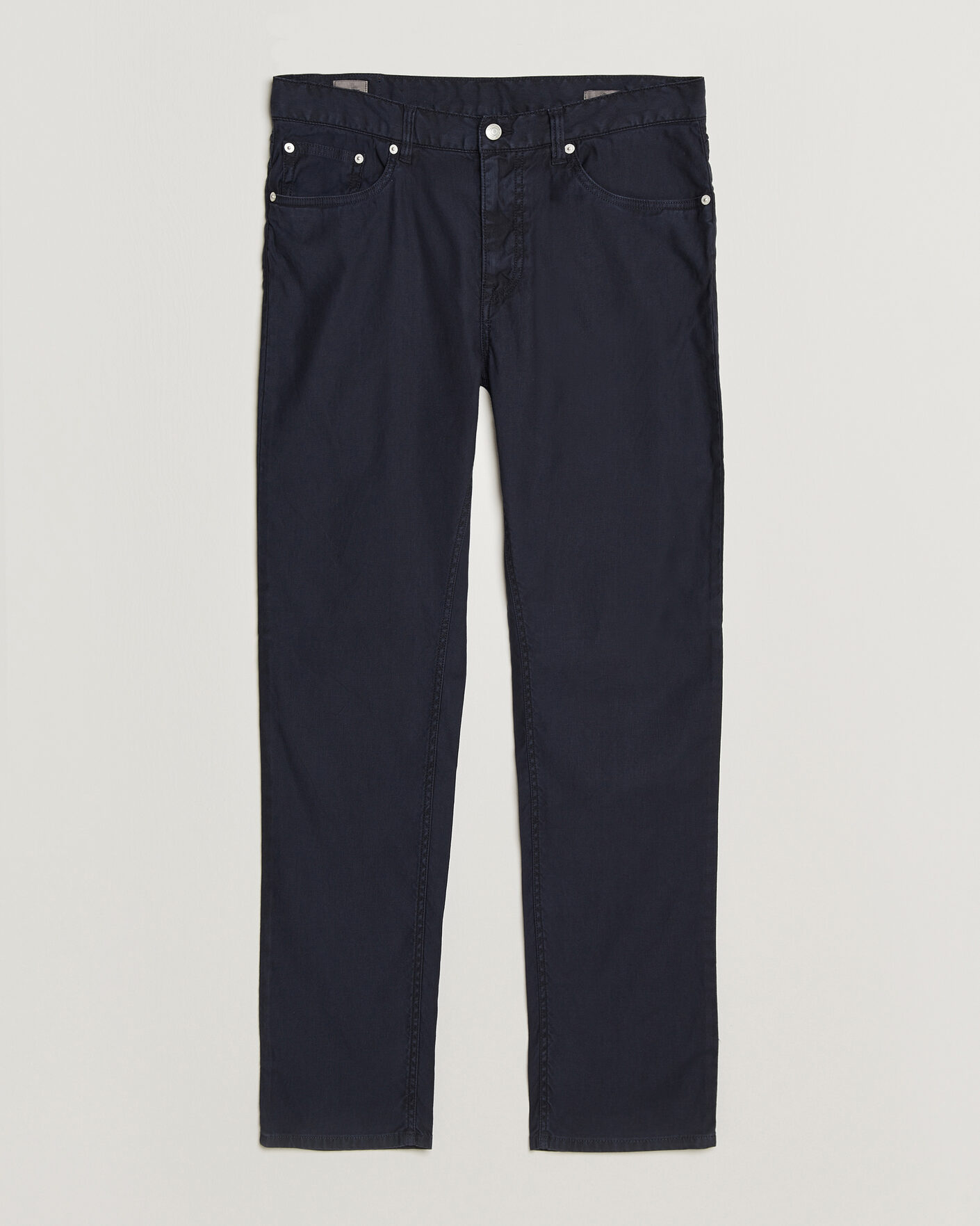Men | Trousers | Gant | Slim Fit Cotton/Linen 5-Pocket Pants Evening Blue