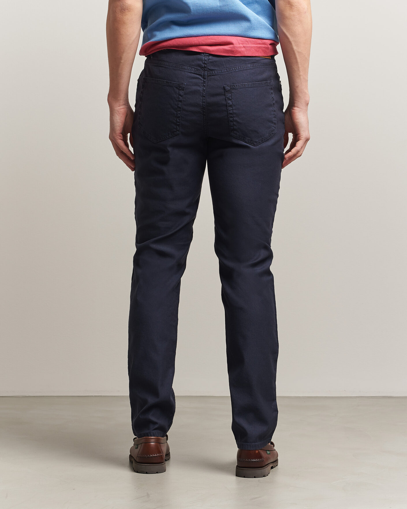 Men | Trousers | Gant | Slim Fit Cotton/Linen 5-Pocket Pants Evening Blue