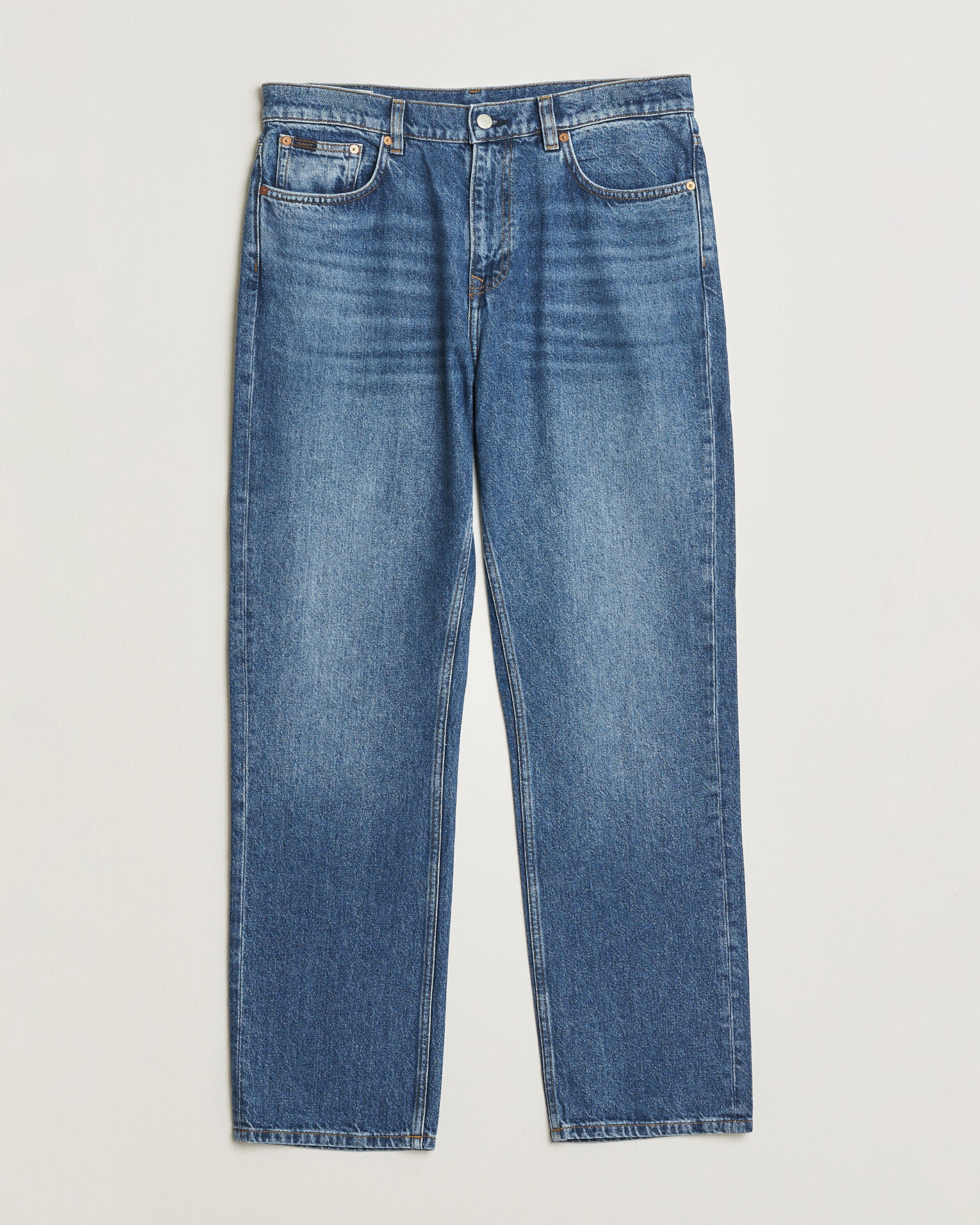 Men | Trousers | Gant | Straight Fit Jeans Mid Blue Worn In