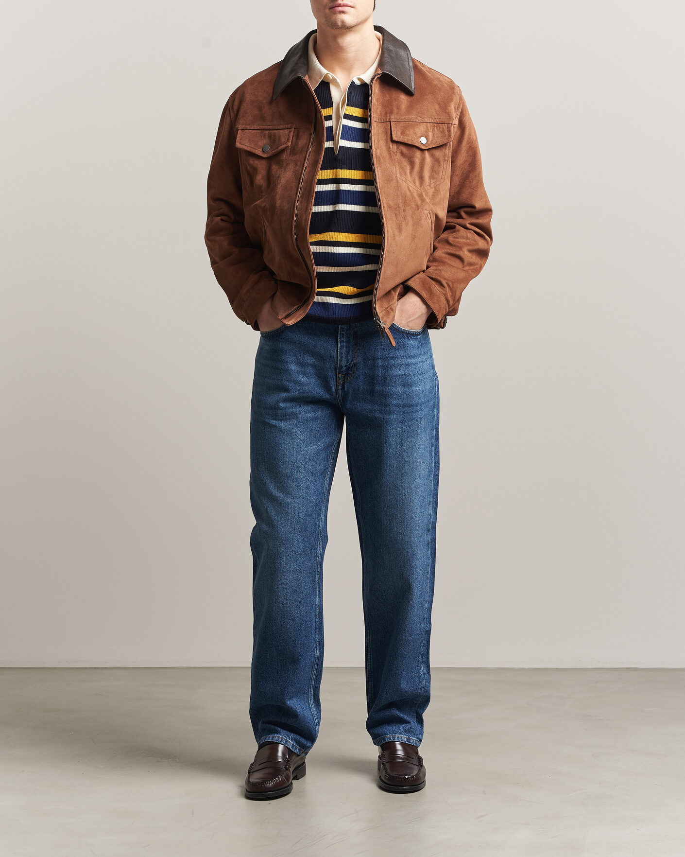 Men | Trousers | Gant | Straight Fit Jeans Mid Blue Worn In