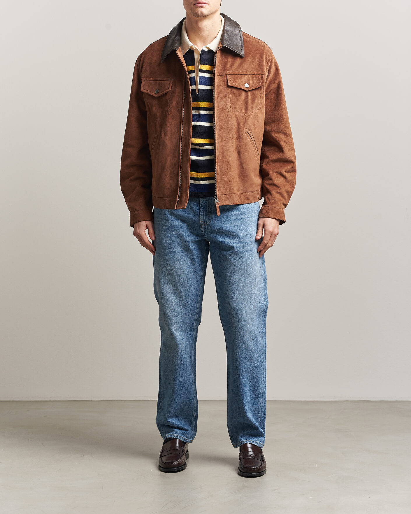 Men | Trousers | Gant | Straight Fit Jeans Semi Light Blue Worn In