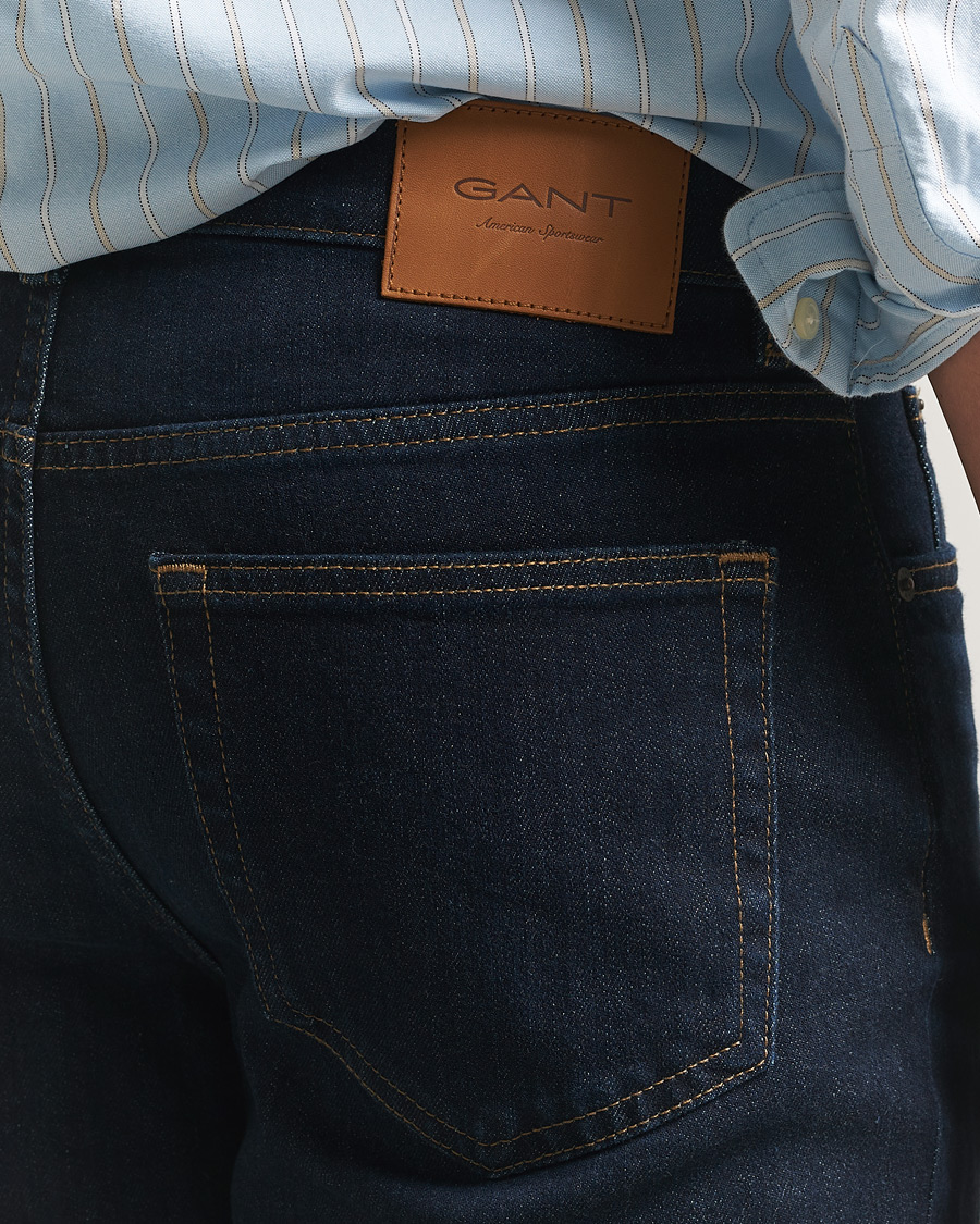 Men | Trousers | Gant | Regular Fit Jeans Dark Blue Broken In